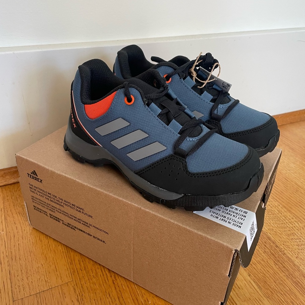 Adidas Kids Terrex Blue, Black, and Orange Sneakers